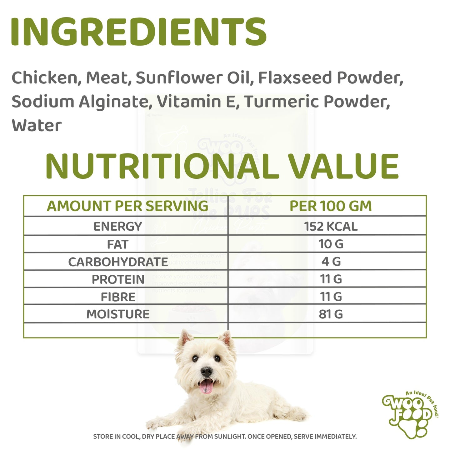 product specification of chicken jellies